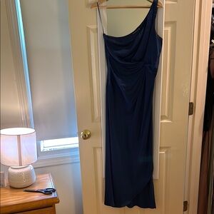 Elegant Blue One-Shoulder Dress